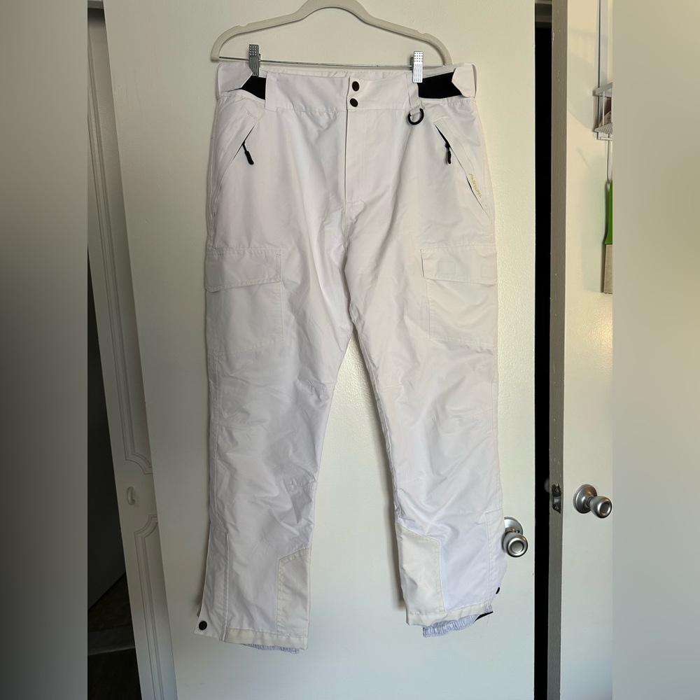 White ski pants